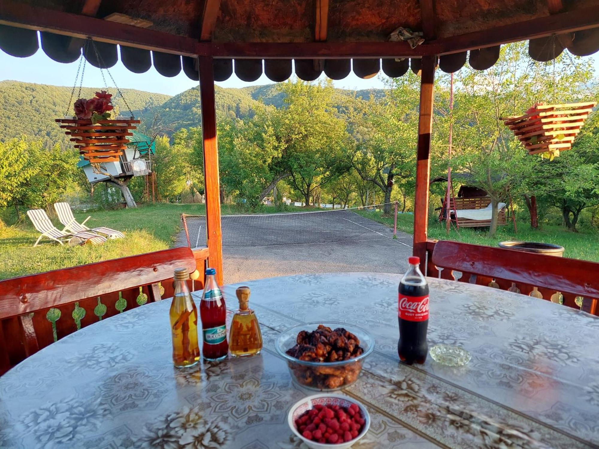 Cabana Cu Teren De Tenis -- Etaj Banita Exteriér fotografie